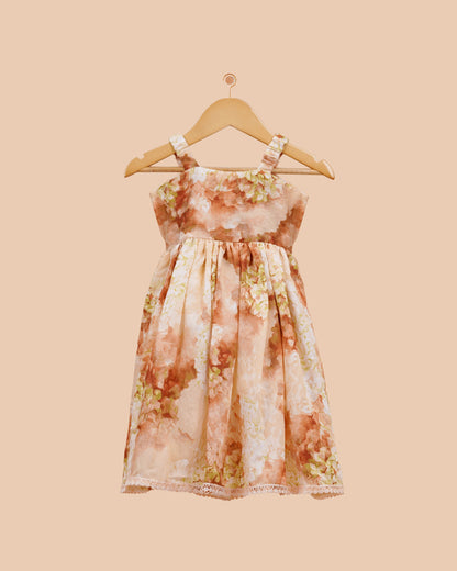 Peach Blossom Midi Dress