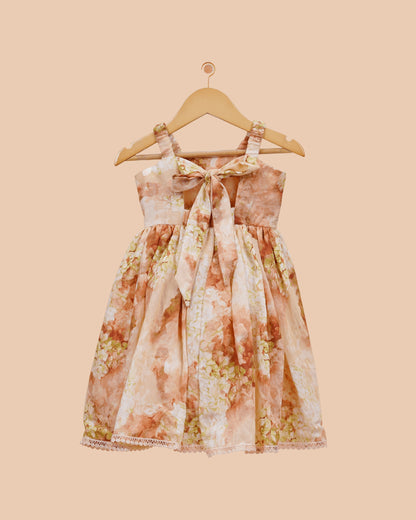 Peach Blossom Midi Dress