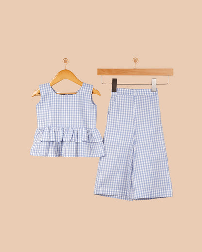 Powder Blue Check Co-ord Set