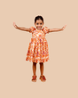 Tangerine Garden Puff Sleeve Frock